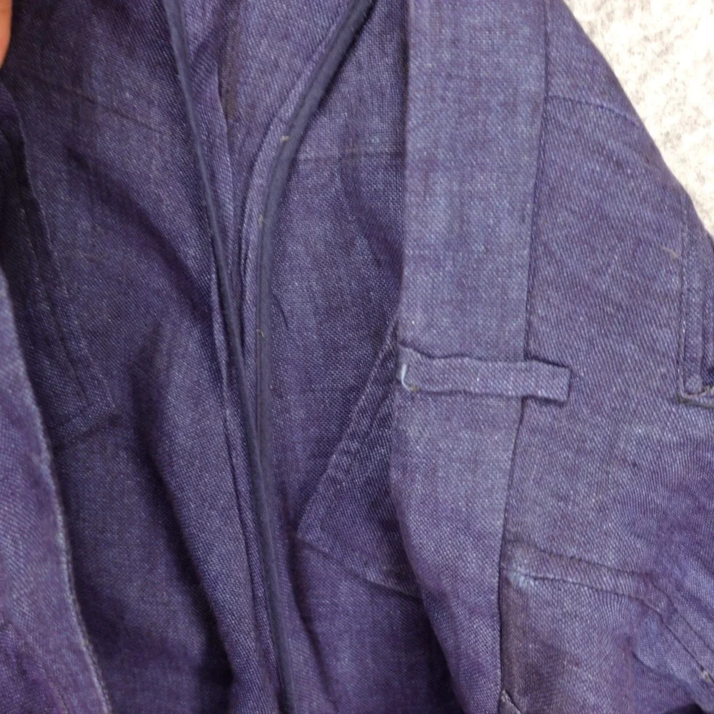 Italian European Linen Pants Mens XXL Blue Cuffed Trousers Summer PEPITOS 39x31
